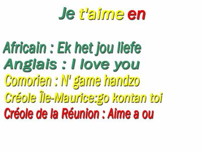 JE TM EN TTE LES LANGUE DU DOM TOM 