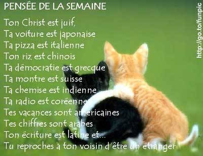 PENSEE DE LA SEMAINE 